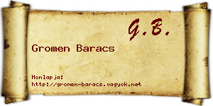 Gromen Baracs névjegykártya
